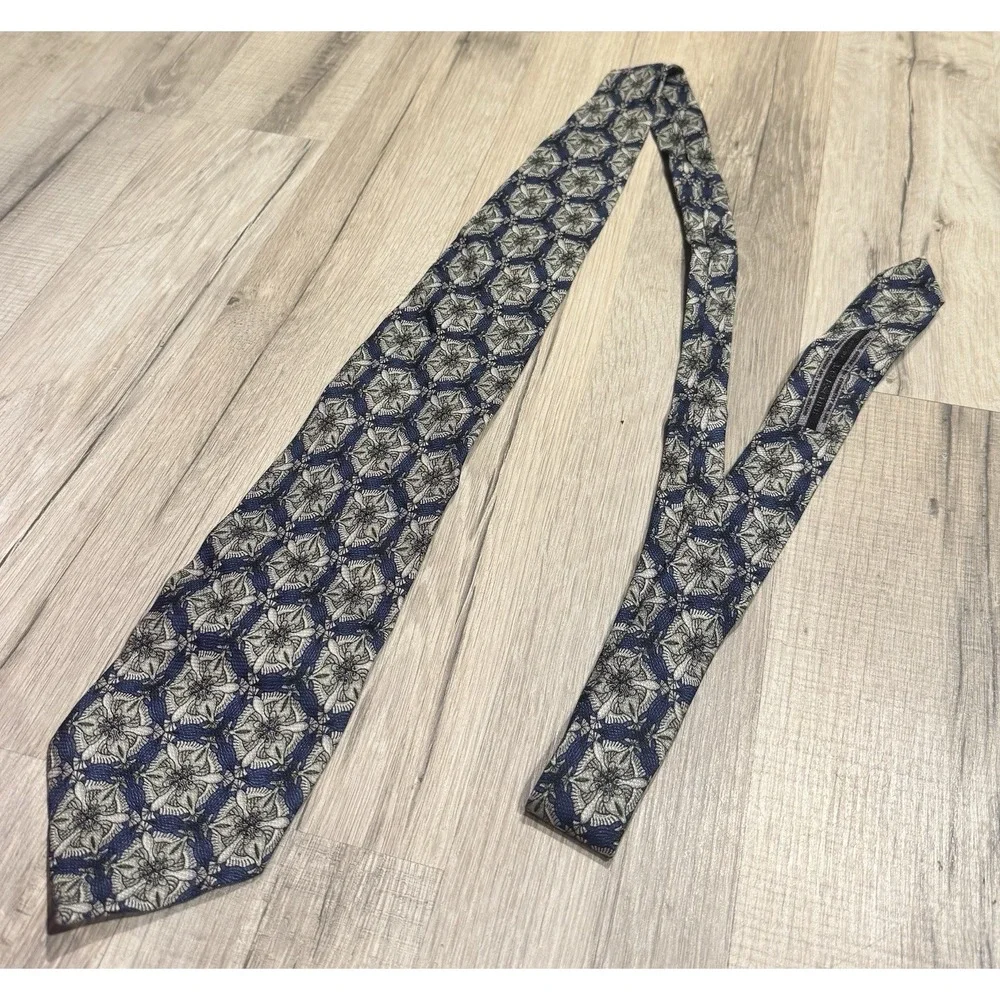 The Art of M.C. Escher 100% Silk Blue/Gray Geometric Woven Classic Men's Tie